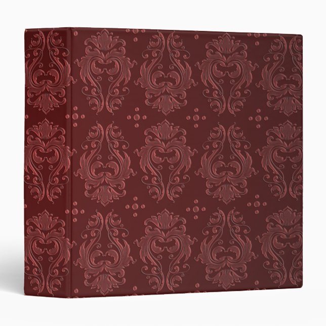 Ruby Red Victorian Delight Damask Binder (Front/Spine)