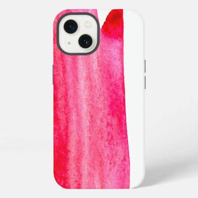 Ruby red watercolor swish iPhone case (Back)
