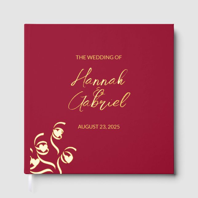 Ruby Red Wedding Guest Book (Front)