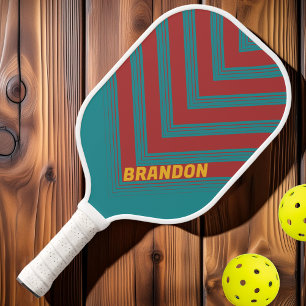 Ruby Reef Vintage Chevron Fade with Name Pickleball Paddle