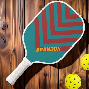 Ruby Reef Vintage Chevron with Name Pickleball Paddle