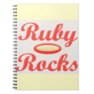 RUBY ROCKS RED AND CREAM NOTEPAD NOTEBOOK