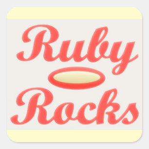 RUBY ROCKS RED AND CREAM STICKER