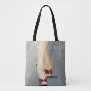 "Ruby Shoes" simple and stylish gray tote bag