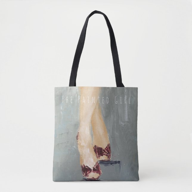 "Ruby Shoes" simple and stylish gray tote bag (Front)