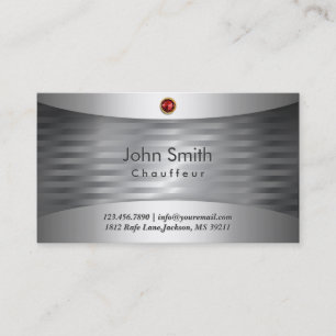 Ruby Stone Steel Chauffeur Business Card