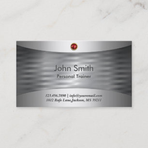 Ruby Stone Steel Trainer Business Card