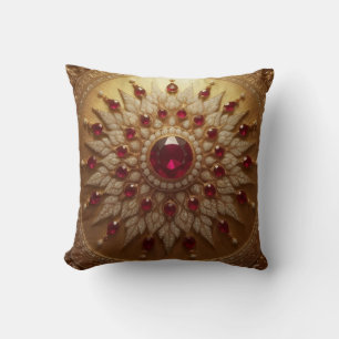 Ruby Sun Throw Pillow