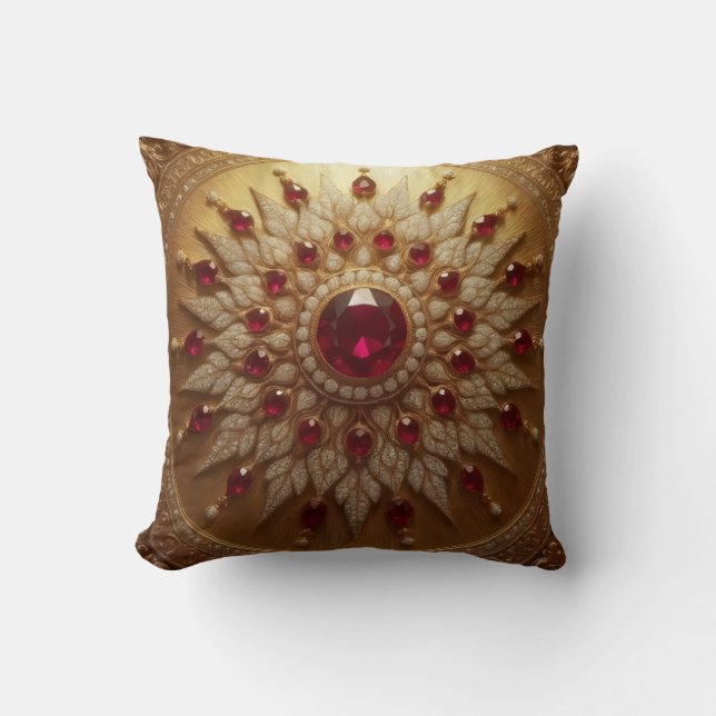 Ruby Sun  Throw Pillow (Front)