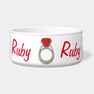 Ruby the Dog Red Gemstone Gem Ring Jewel
