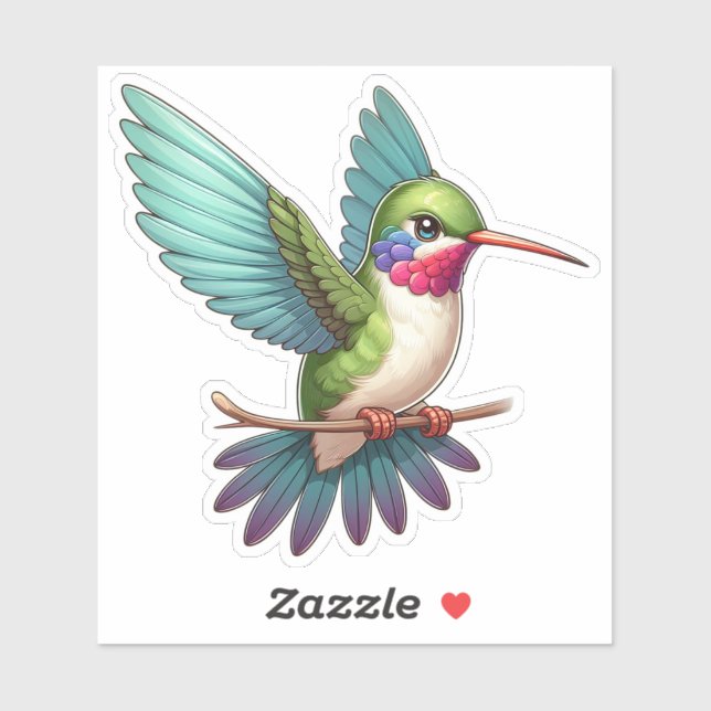 Ruby-Throated Hummingbird bird Custom-Cut Vinyl (Sheet)