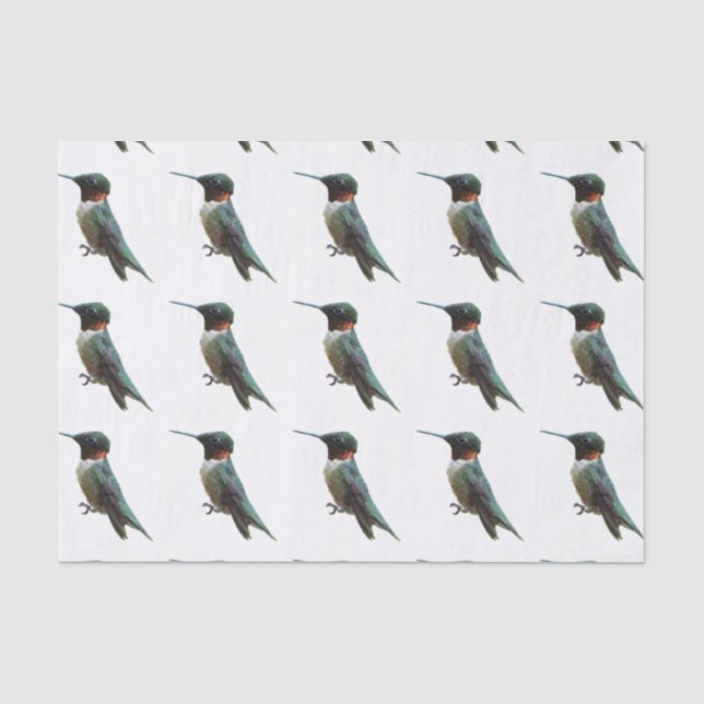 Ruby-Throated Hummingbird Bird Photography Tissue Paper (Front)