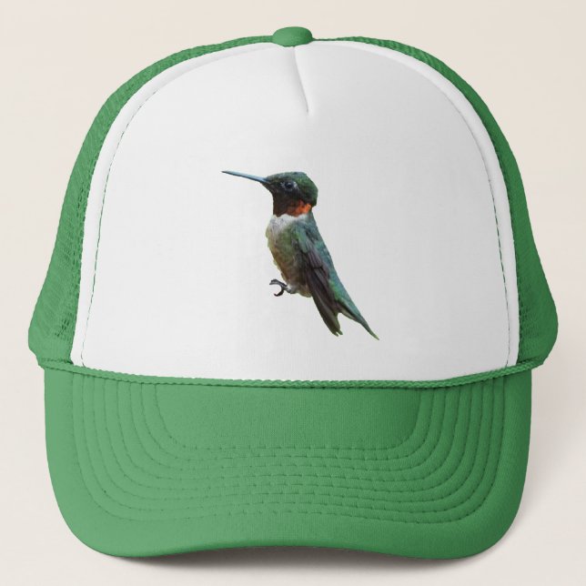 Ruby-Throated Hummingbird Bird Photography Trucker Hat (Front)