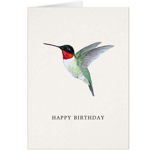 Ruby-throated Hummingbird Birthday Card (Front)
