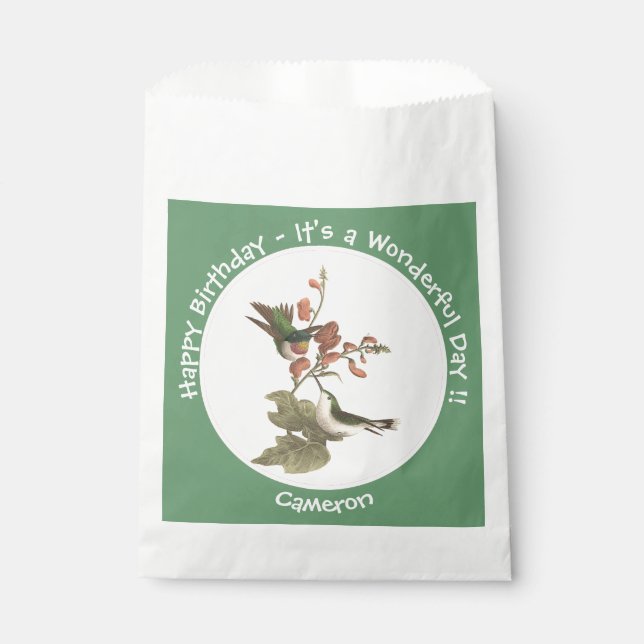 Ruby-throated Hummingbird, Birthday or Other Party Favour Bag (Front)