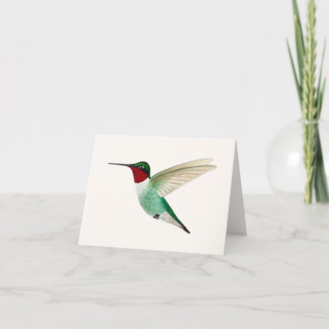 Ruby-throated Hummingbird Greeting Card (Front)