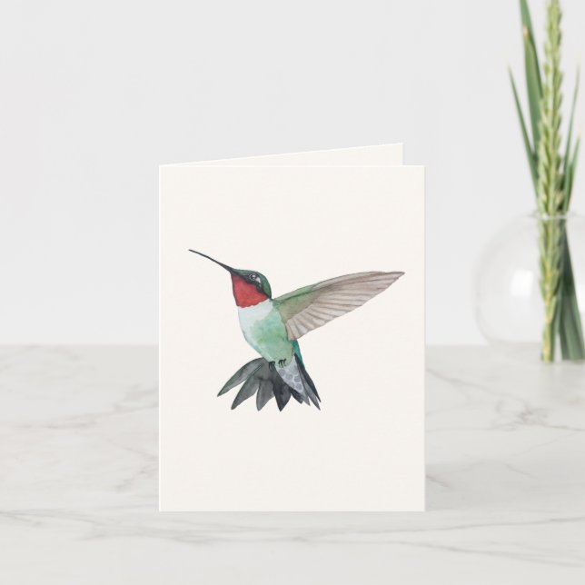 Ruby-throated Hummingbird Greeting Card (Front)