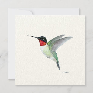 Ruby-throated Hummingbird in Flight Thank You Card