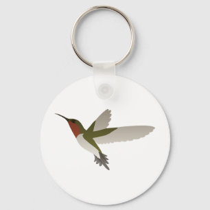 Ruby Throated Hummingbird Keychain