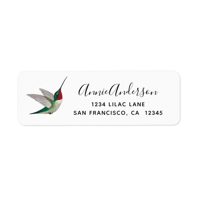 Ruby-throated Hummingbird Label (Front)