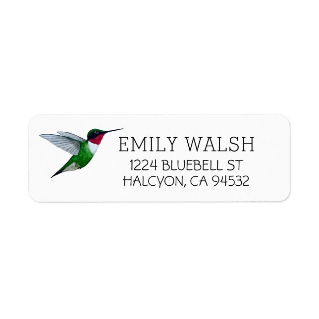 Ruby-throated Hummingbird Label (Front)