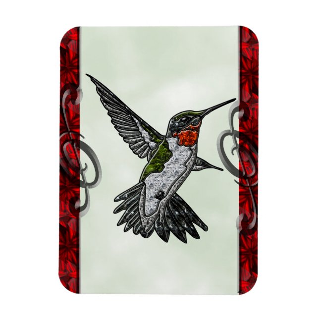 Ruby Throated Hummingbird Magnet (Vertical)