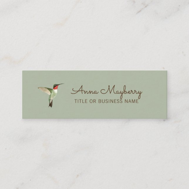 Ruby-throated Hummingbird Mini Business Card (Front)