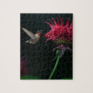 Ruby-throated Hummingbird on Bee Balm Jigsaw Puzzle