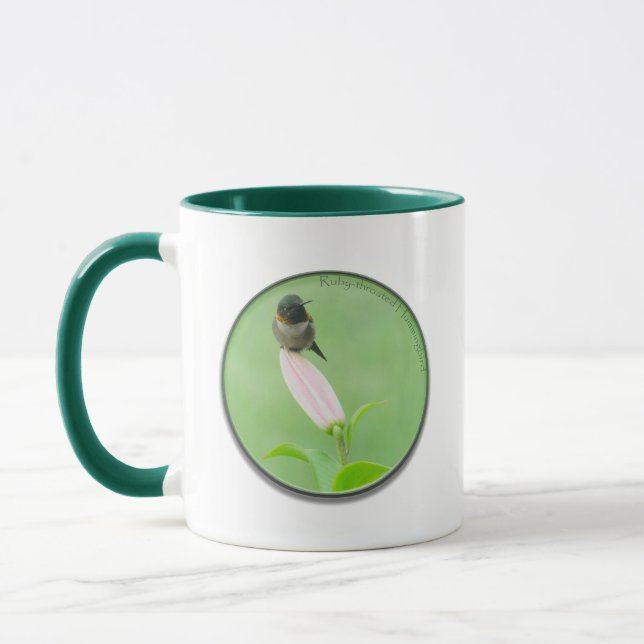 Ruby-throated Hummingbird on Lily Mug (Left)