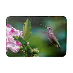 Ruby-throated Hummingbird - Original Photograph Bath Mat