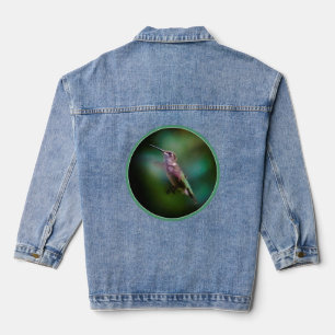 Ruby-throated Hummingbird - Original Photograph Denim Jacket