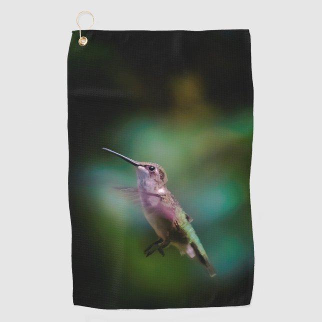 Ruby-throated Hummingbird - Original Photograph Golf Towel (Front)