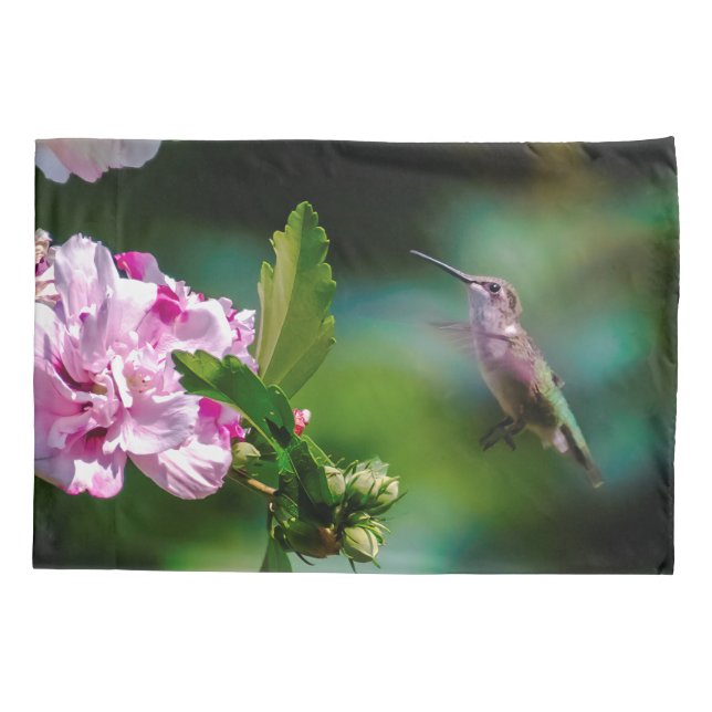Ruby-throated Hummingbird - Original Photograph Pillowcase (Back)