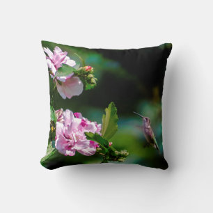 Ruby-throated Hummingbird - Original Photograph Throw Pillow
