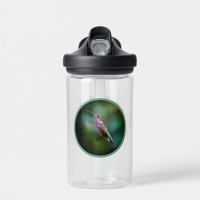 Ruby-throated Hummingbird - Original Photograph Water Bottle (Front)