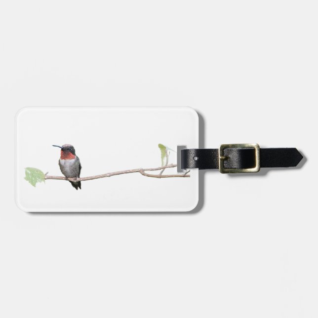 Ruby-Throated Hummingbird, Personalized  Luggage Tag (Front Horizontal)