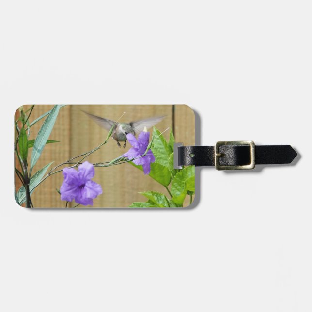 Ruby-Throated Hummingbird, Personalized  Luggage Tag (Front Horizontal)