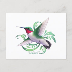 Ruby Throated Hummingbird Postcard