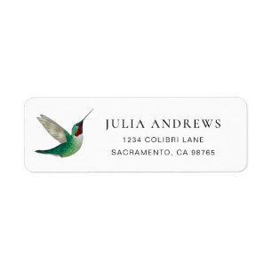 Ruby-throated Hummingbird Return Address Label