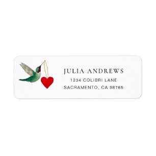 Ruby-throated Hummingbird Return Address Label