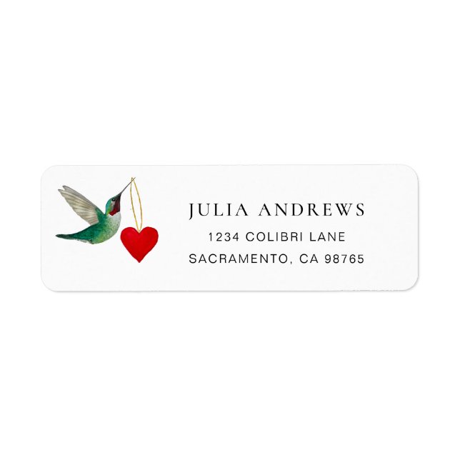 Ruby-throated Hummingbird Return Address Label (Devant)