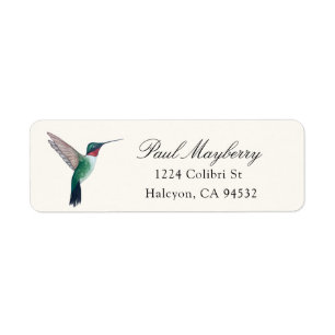 Ruby-throated Hummingbird Return Address Label