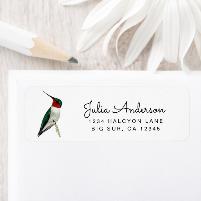 Ruby-throated Hummingbird return address Label (Insitu)