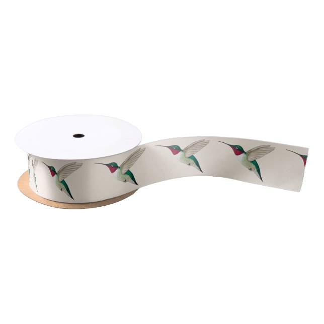 Ruby-throated Hummingbird Satin Ribbon (Spool)