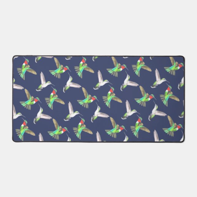 Ruby Throated Hummingbirds Desk Mat (Front)