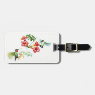Ruby Throated Hummingbirds. Luggage Tag