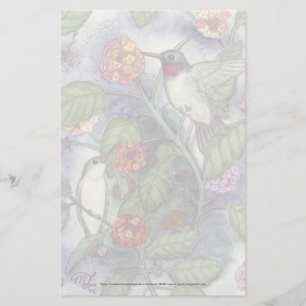 "Ruby Throated Hummingbirds" Stationery