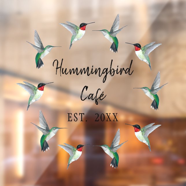 Ruby-throated Hummingbirds Wreath Window Cling (Sheet 2)