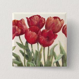 Ruby Tulips 2 Inch Square Button