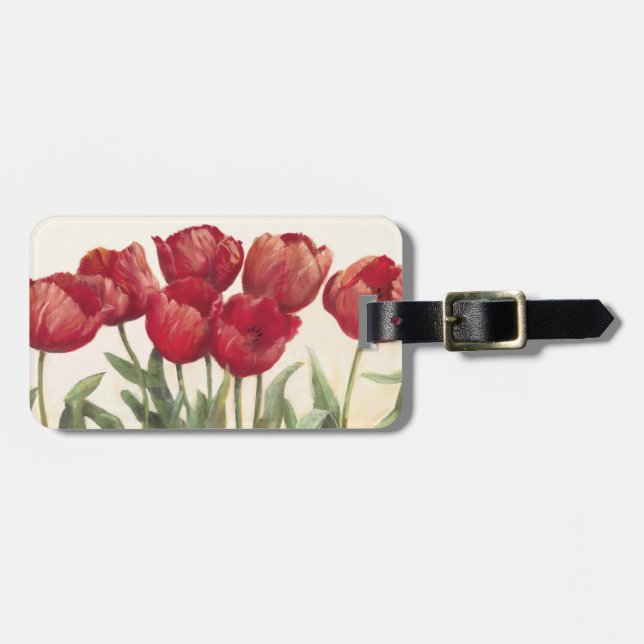 Ruby Tulips Luggage Tag (Front Horizontal)